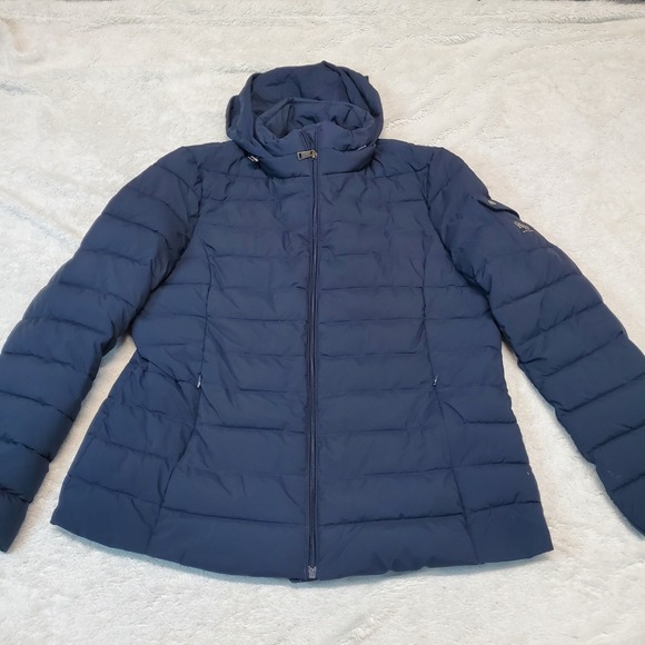 Lauren Ralph Lauren Black Label Navy Blue Puffer Hood Coat‎ Large Classic Logo